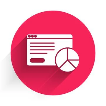 White Web analytics information and development website statistic icon isolated イラスト素材