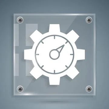 White Web analytics information and development website statistic icon isolated Illustrazione stock