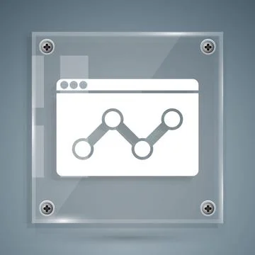 White Web analytics information and development website statistic icon isolated Illustrazione stock