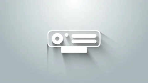 White Web camera icon isolated on grey background. Chat camera. Webcam icon. 4K Stock Footage 156015140