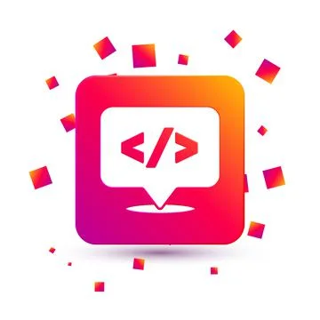 White Web design and front end development icon isolated on white background 스톡 일러스트