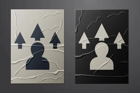 White Web design and front end development icon isolated on crumpled paper Stock Illustration