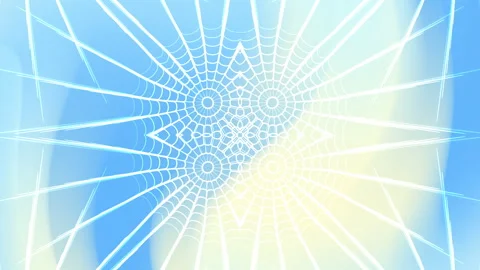White weblike design on blue and yellow background. 库存影片 280849783