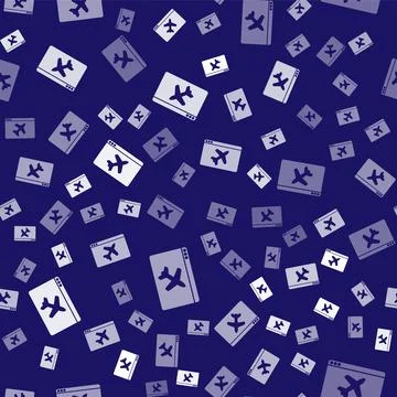 White Website template icon isolated seamless pattern on blue background Stock Illustration