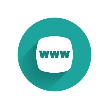 White Website template icon isolated with long shadow background. Internet Illustrazione stock