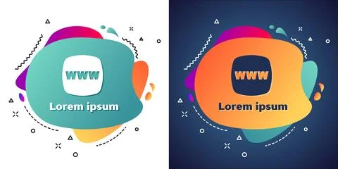 White Website template icon isolated on white and blue background. Internet Ilustración de archivo