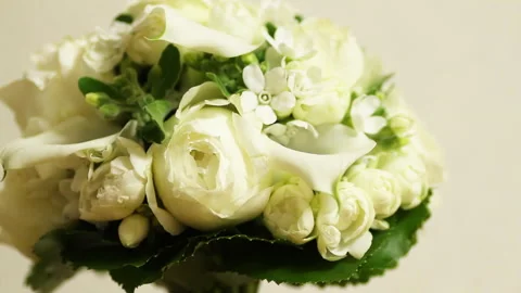 White Wedding Bouquet Video stock 327614612