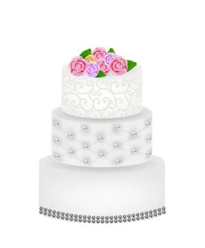 White wedding cake Stock Illustration