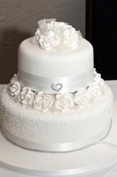 White wedding cake Stock Photos