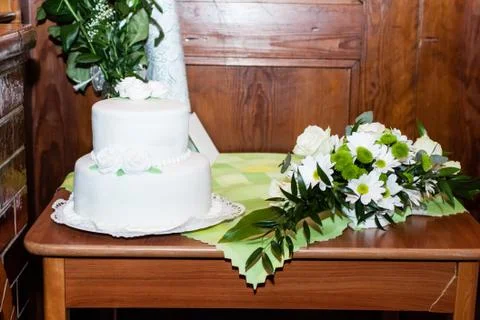 White wedding cake Stock Photos