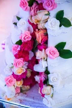 White Wedding Cake Fotos Stock