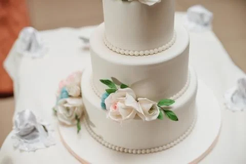 White wedding cake Stock Photos
