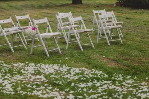 White wedding chairs Stock Photos