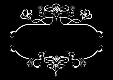 White Wedding Decorative Element isolated on black background Stock Illustration