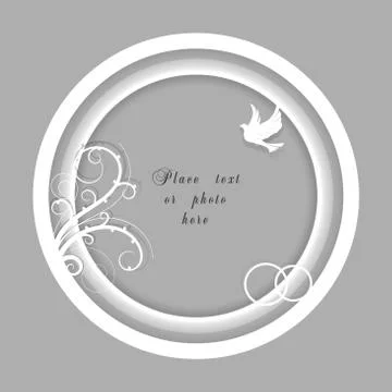 White wedding frame イラスト素材