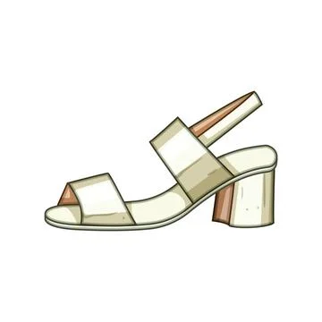 White wedding sandal elegant block heel footwear Ilustración de archivo