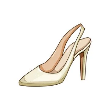 White wedding shoe for bride accessory Stock Illustration
