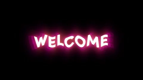 White welcome text with multiple stroke behind with delay and wave effect Stock Footage 268713319