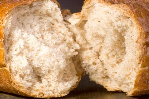 White wheat bread with bran Stock Photos