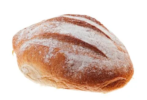 White wheat bread on white background. food Stock Photos