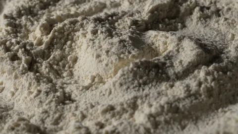 White wheat flour texture abstract macro background. Organic white flour powder Stock Footage 345709140