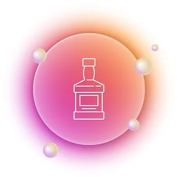 White Whiskey bottle icon isolated on white background. Orange and pink gra.. Stock Illustration