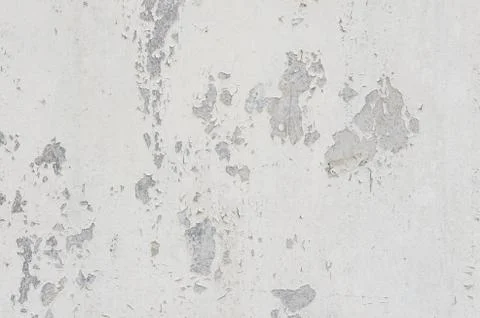 White white background and texture of peeling paint on plaster wall because Stock Photos