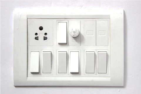 White on White Switch Panel Stock Photos