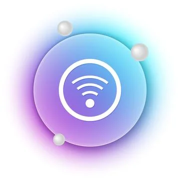 White Wi-Fi wireless internet network symbol icon isolated on white backgro.. Stock Illustration