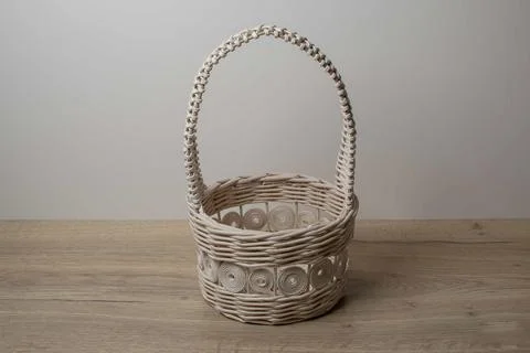 White Wicker Basket Stock Photos