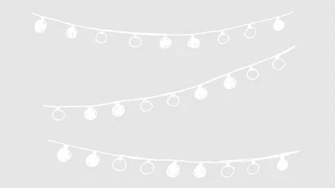 White wiggly hand drawn light bulb on string decoration doodle animation 3 Stock Footage 292690481