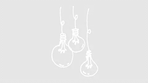 White wiggly hand drawn light bulb on string decoration doodle animation 1 Stock Footage 292709810