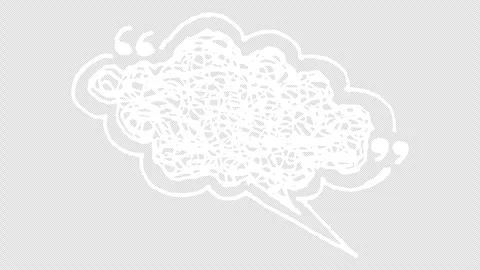 White wiggly hand drawn scribble speech bubble on alpha 3 스톡 동영상 304931523