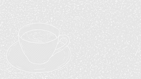 White wiggly hand drawn tea cup dotted background on alpha Stock Footage 306706554