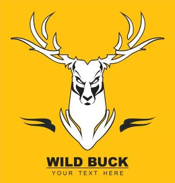 White wild buck. Stock Illustration
