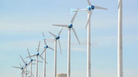 White wind turbine Stock Footage 26318441