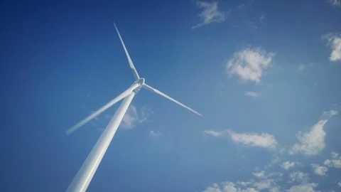 White wind turbine Generating electricity Stock Footage 71976626