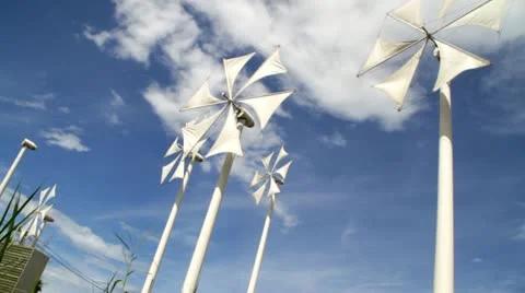 White windmill Stock Footage 11832737