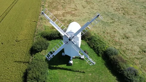 White windmill Stock Footage 245512691