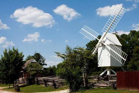 White windmill Stock Photos