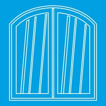 White window arched frame icon outline Ilustración de archivo