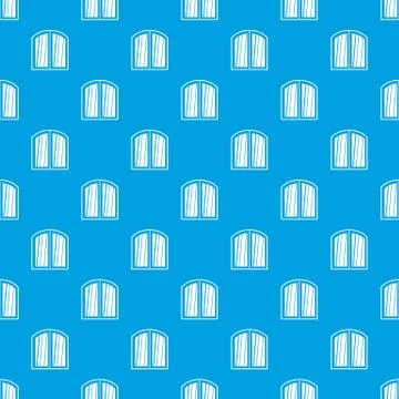 White window arched frame pattern seamless blue Ilustración de archivo