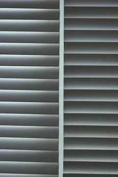 White window blinds in home, object for decorate interior of house Stock Photos