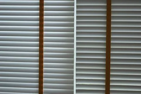 White window blinds in home, object for decorate interior of house 스톡 사진