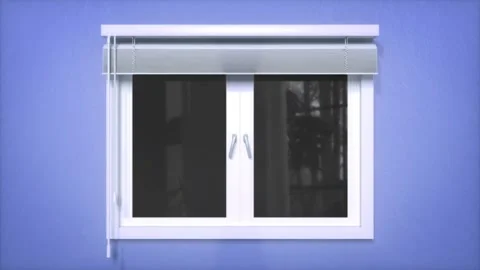 White Window Blinds Opening Reveal Animation Logo Intro Background Vídeo Stock 274454955