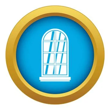 White window frame icon blue vector isolated Ilustración de archivo
