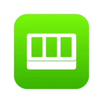 White window frame icon digital green Ilustración de archivo