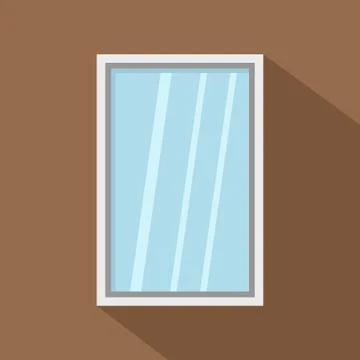 White window frame icon, flat style Ilustración de archivo