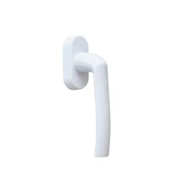 White window handle isolated on white background. Plastic hardware mechanis.. Stock Photos