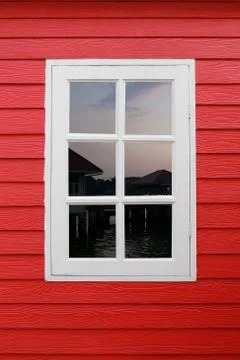 White window looking out to see view. Stock-Fotos